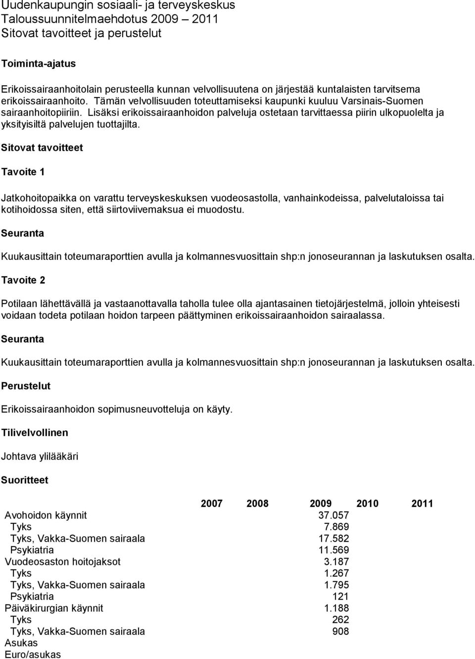 Lisäksi erikoissairaanhoidon palveluja ostetaan tarvittaessa piirin ulkopuolelta ja yksityisiltä palvelujen tuottajilta.
