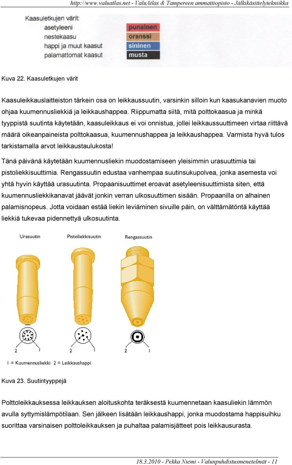 kuumennushappea ja leikkaushappea. Varmista hyvä tulos tarkistamalla arvot leikkaustaulukosta! Tänä päivänä käytetään kuumennusliekin muodostamiseen yleisimmin urasuuttimia tai pistoliekkisuuttimia.