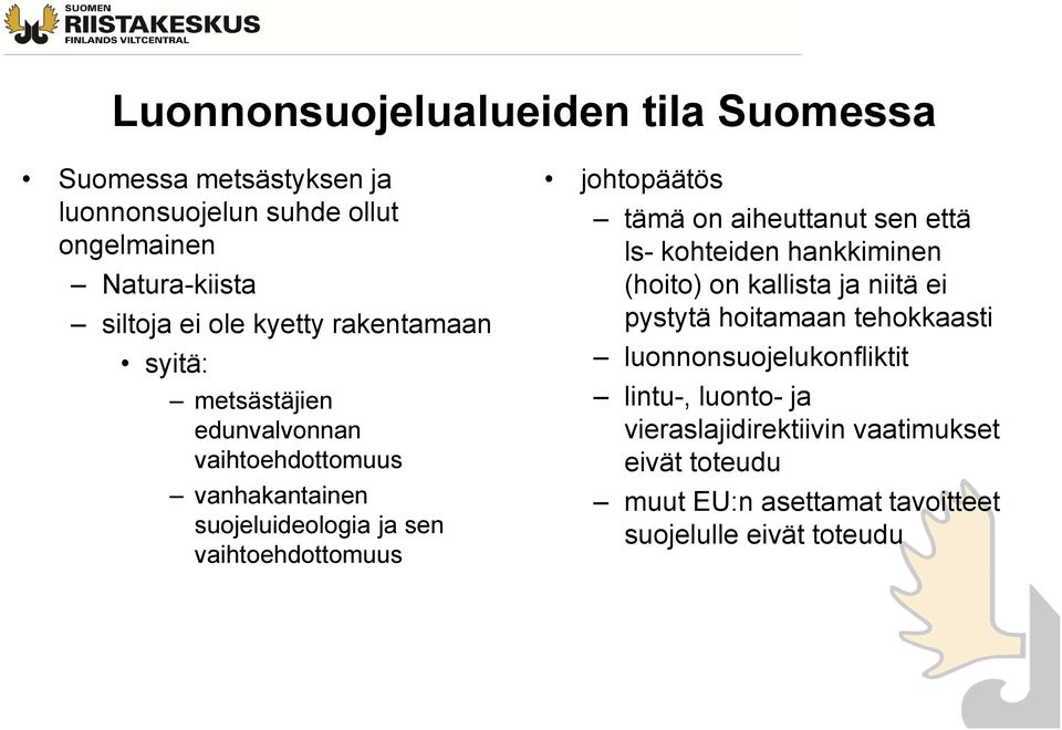 johtopäätös tämä on aiheuttanut sen että ls- kohteiden hankkiminen (hoito) on kallista ja niitä ei pystytä hoitamaan tehokkaasti