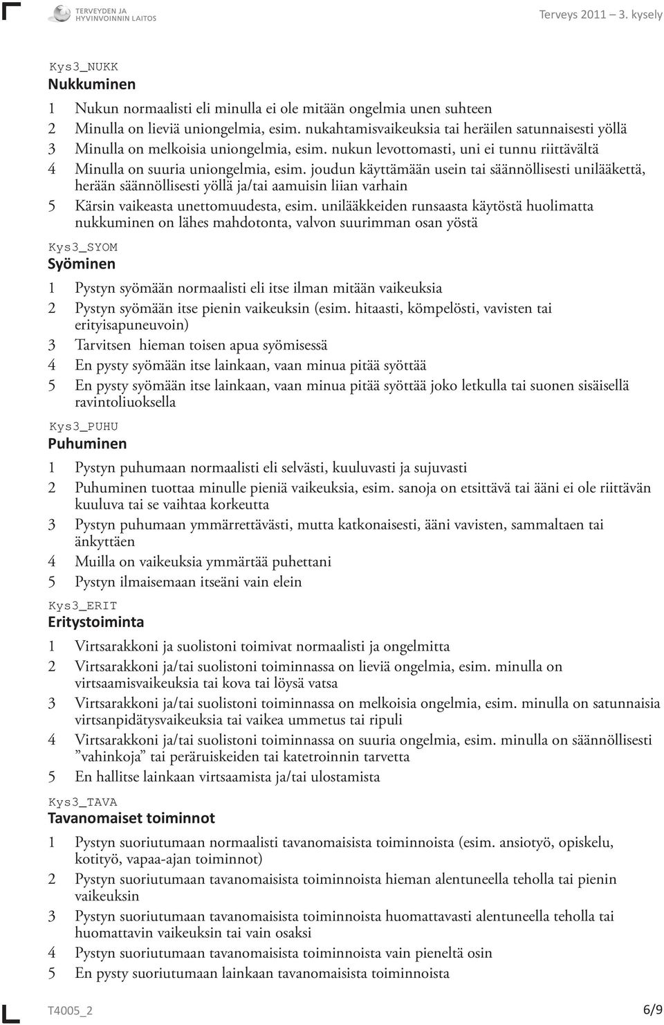 joudun käyttämään usein tai säännöllisesti unilääkettä, herään säännöllisesti yöllä ja/tai aamuisin liian varhain 5 Kärsin vaikeasta unettomuudesta, esim.