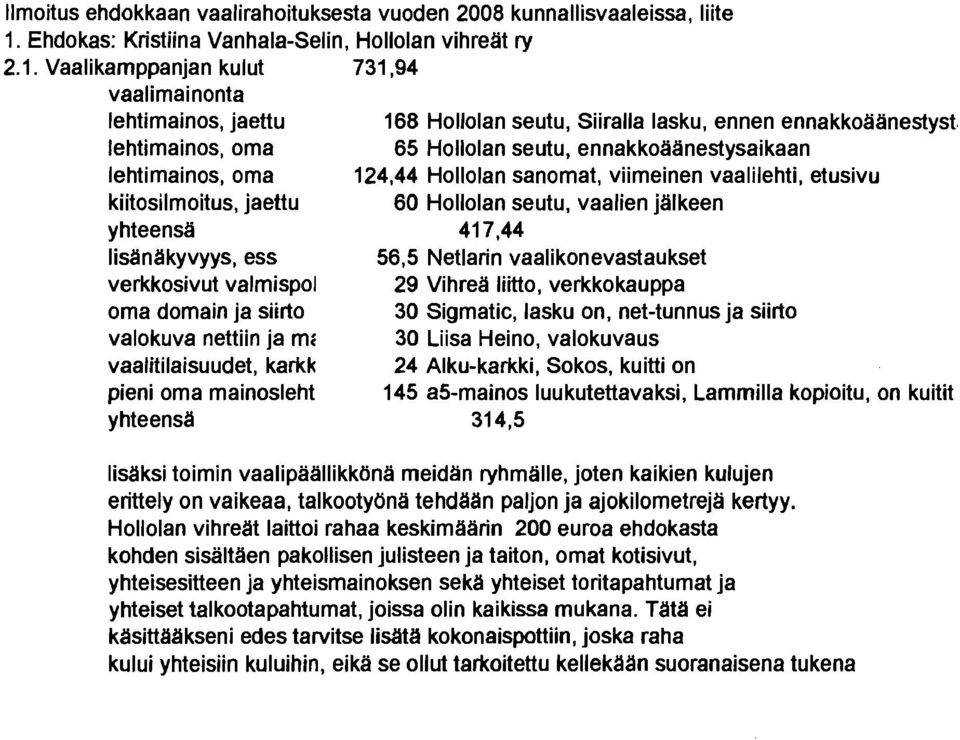 417,44 lisänäkyvyys, ess 56,5 Netlarin vaalikonevastaukset verkkosivut valmispol 29 Vihreä liitto, verkkokauppa oma domain ja siirto 30 Sigmatic, lasku on, net-tunnus ja siirto valokuva nettiin ja ms