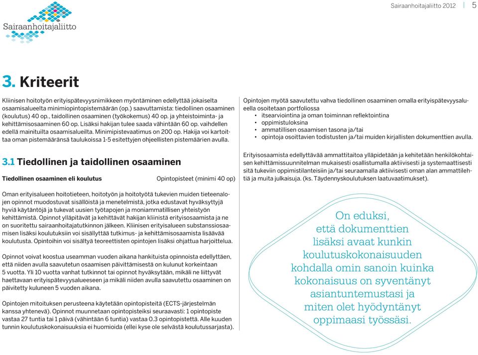 Minimipistevaatimus on 200 op. Hakija voi kartoittaa oman pistemääränsä taulukoissa 1-5 esitettyjen ohjeellisten pistemäärien avulla. 3.