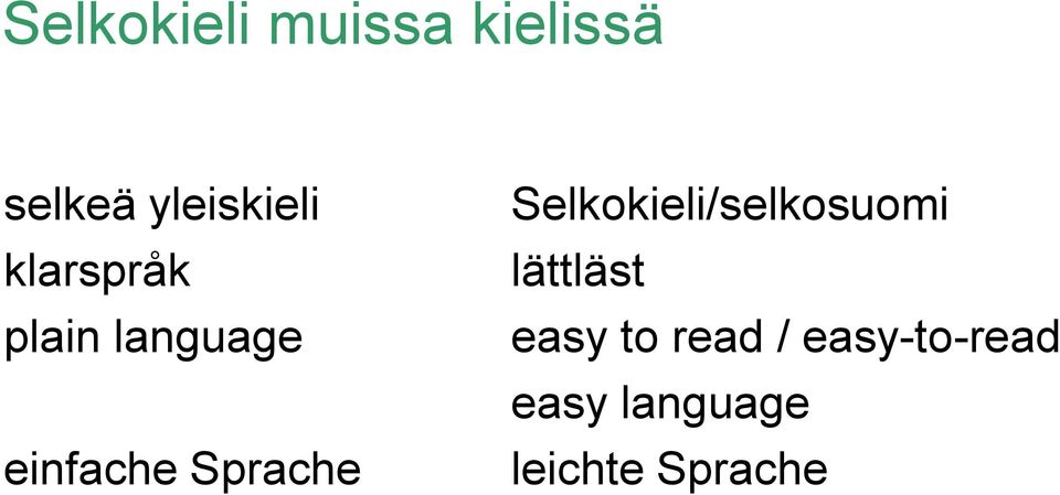 einfache Sprache Selkokieli/selkosuomi