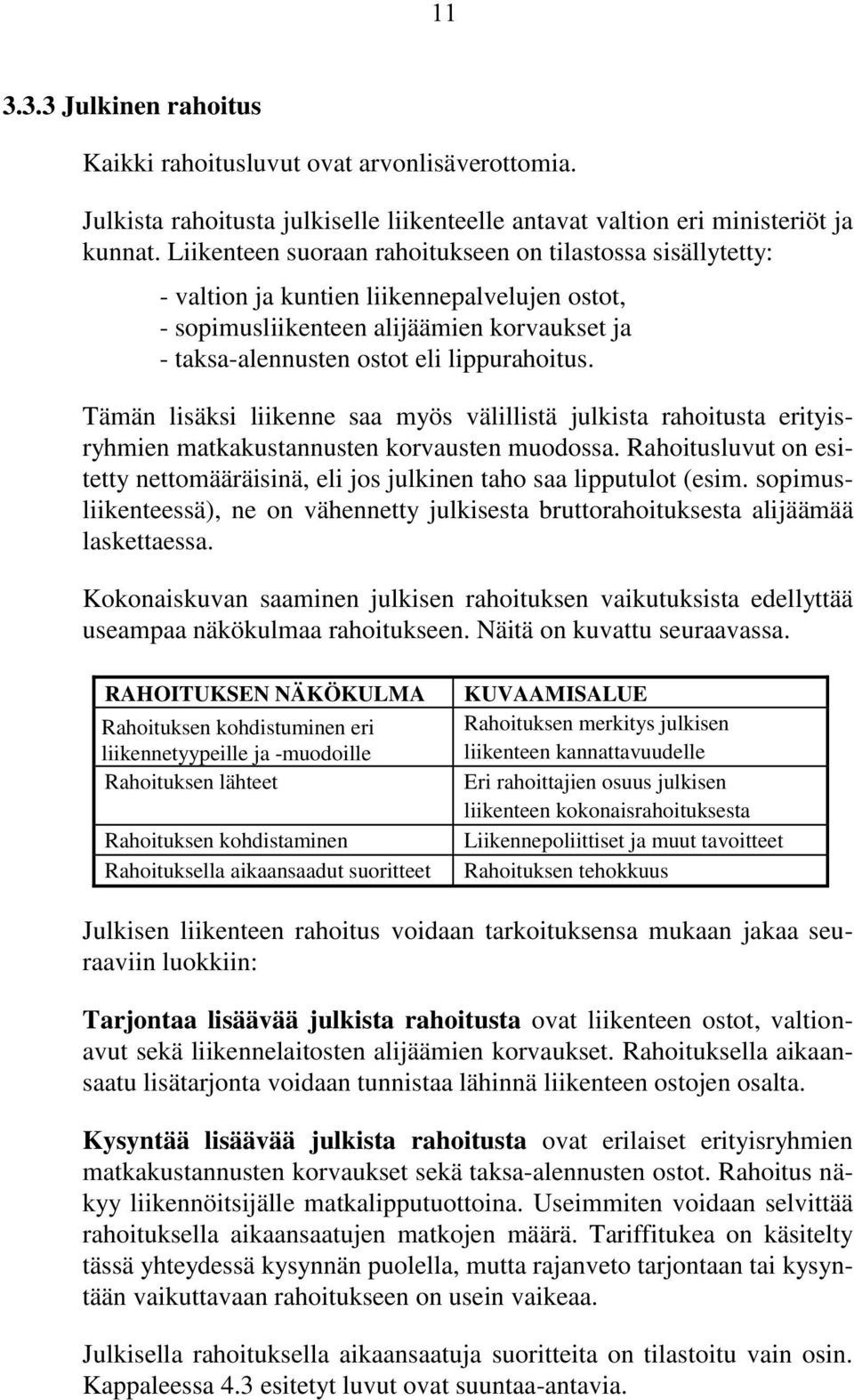 Tämän lisäksi liikenne saa myös välillistä julkista rahoitusta erityisryhmien matkakustannusten korvausten muodossa.