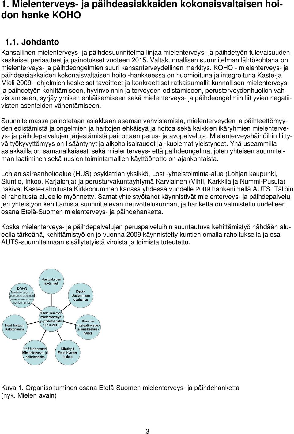 KOHO - mielenterveys- ja päihdeasiakkaiden kokonaisvaltaisen hoito -hankkeessa on huomioituna ja integroituna Kaste-ja Mieli 2009 ohjelmien keskeiset tavoitteet ja konkreettiset ratkaisumallit