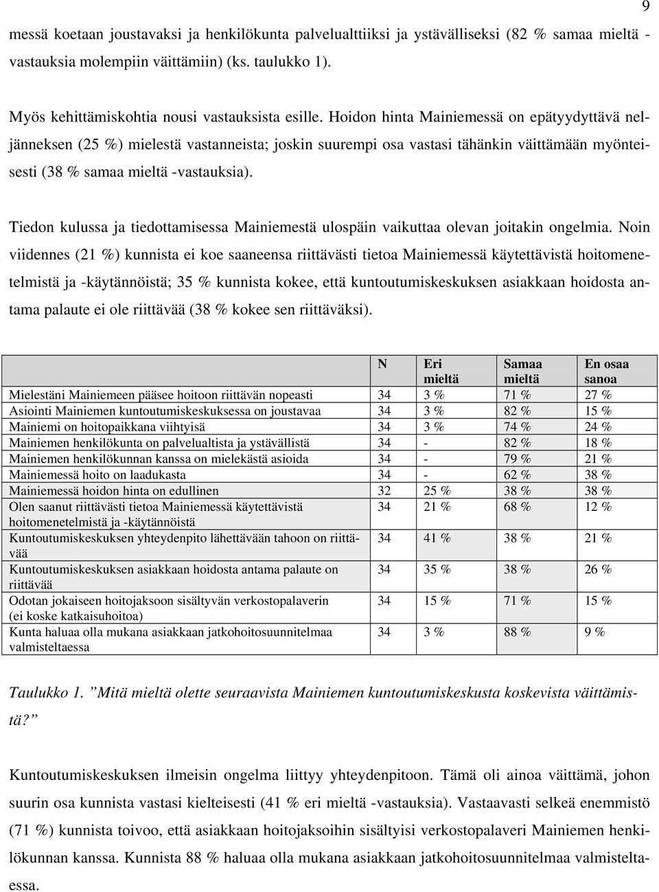 Tiedon kulussa ja tiedottamisessa Mainiemestä ulospäin vaikuttaa olevan joitakin ongelmia.