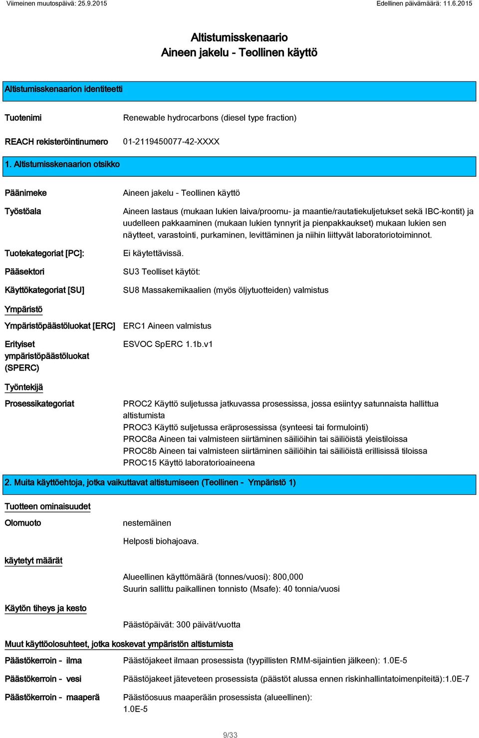 Aineen lastaus (mukaan lukien laiva/proomu- ja maantie/rautatiekuljetukset sekä IBC-kontit) ja uudelleen pakkaaminen (mukaan lukien tynnyrit ja pienpakkaukset) mukaan lukien sen näytteet,