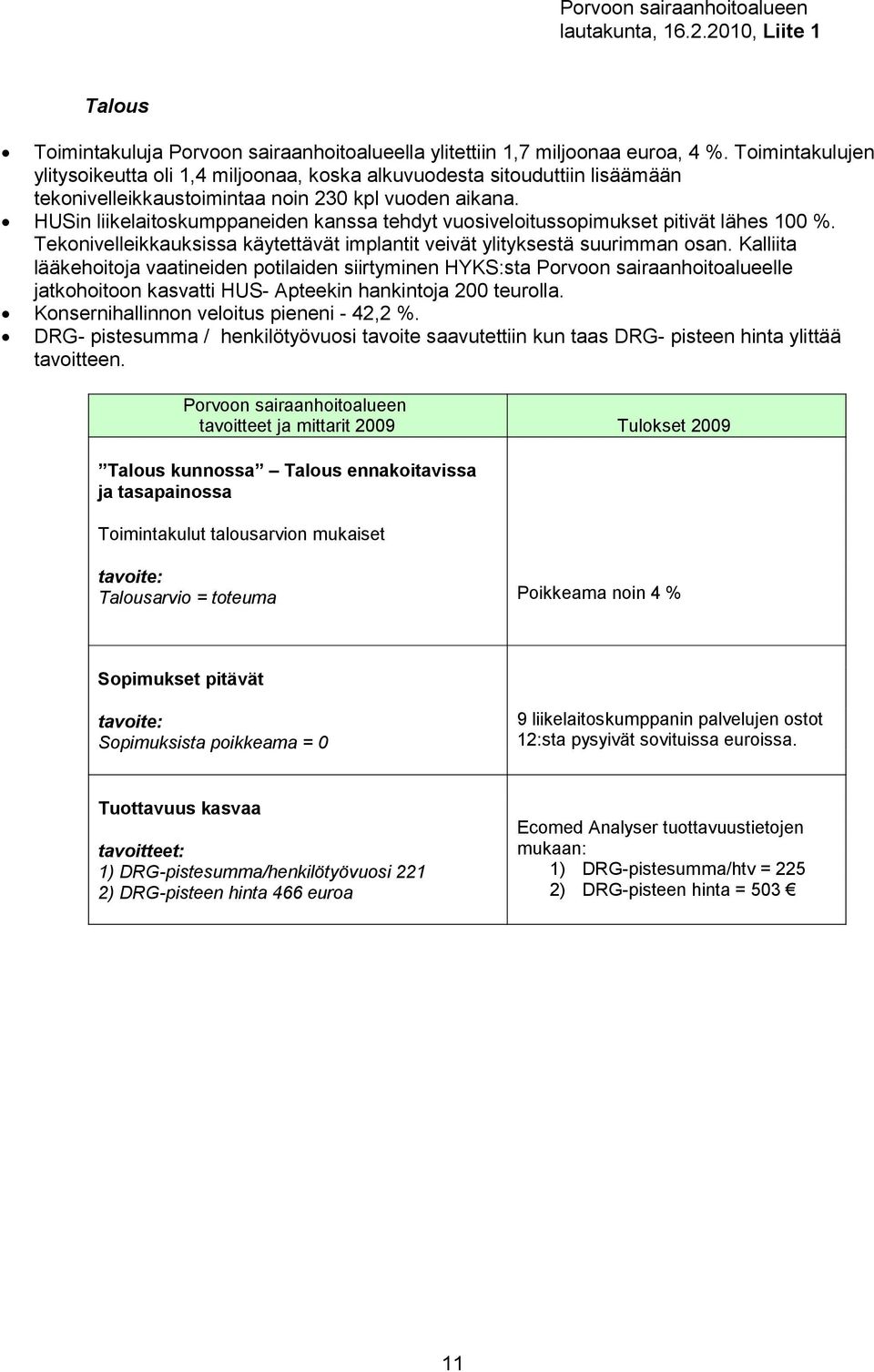 HUSin liikelaitoskumppaneiden kanssa tehdyt vuosiveloitussopimukset pitivät lähes 100 %. Tekonivelleikkauksissa käytettävät implantit veivät ylityksestä suurimman osan.