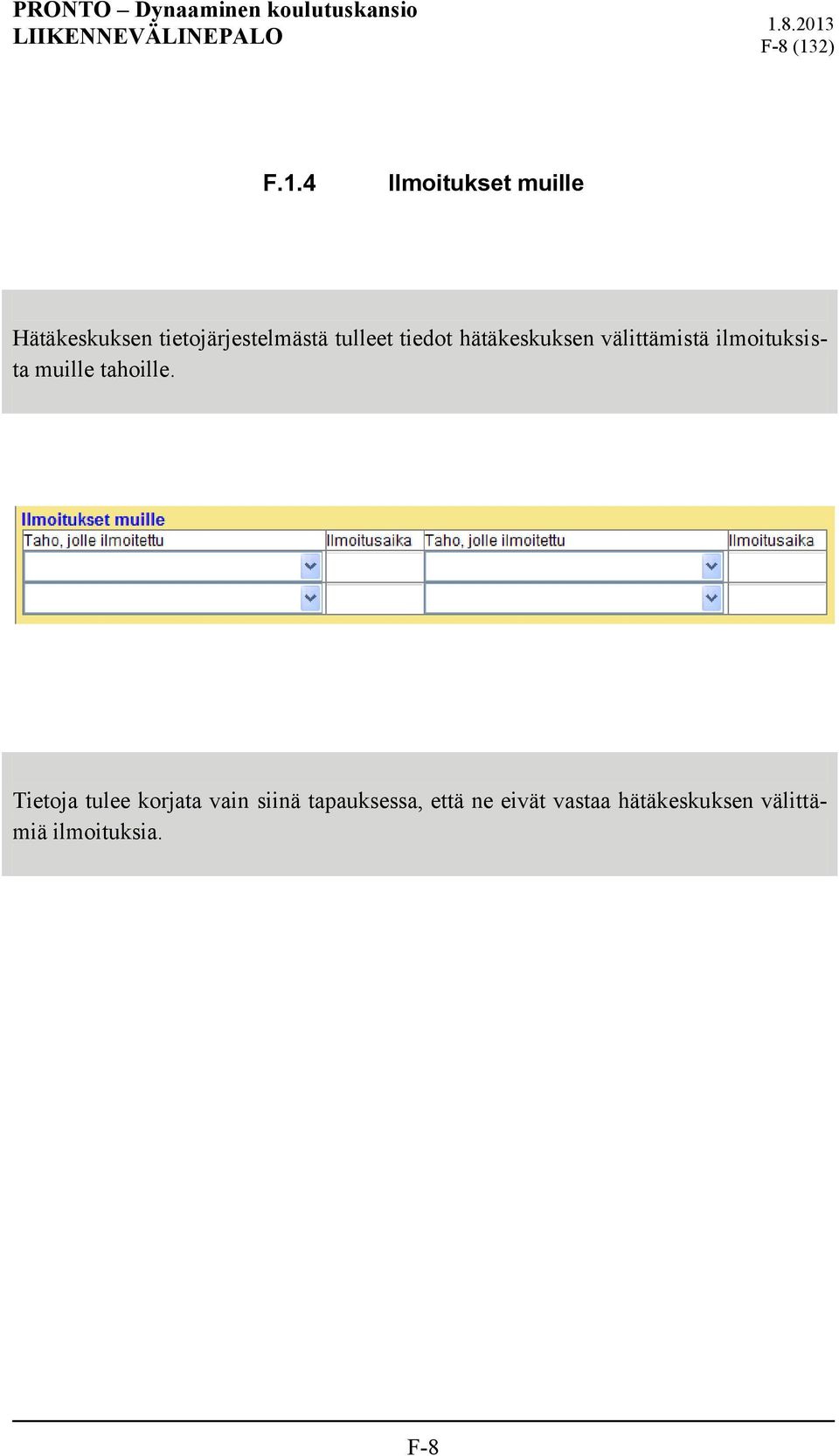 4 Ilmoitukset muille Hätäkeskuksen tietojärjestelmästä tulleet