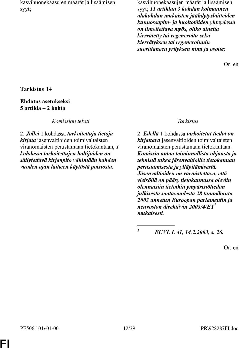 Jollei 1 kohdassa tarkoitettuja tietoja kirjata jäsenvaltioiden toimivaltaisten viranomaisten perustamaan tietokantaan, 1 kohdassa tarkoitettujen haltijoiden on säilytettävä kirjanpito vähintään