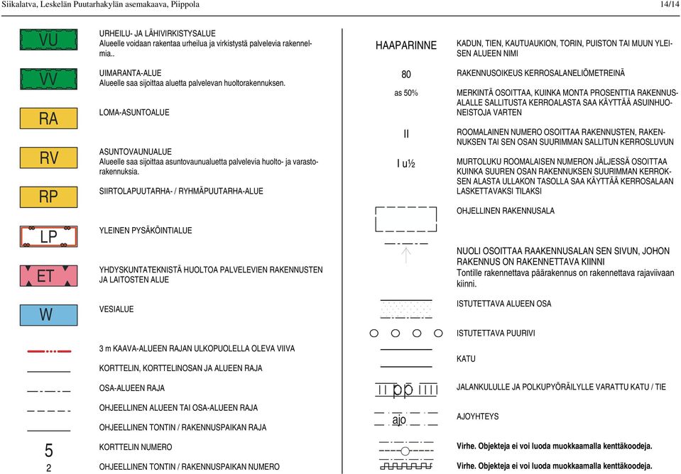 LOMA-ASUNTOALUE ASUNTOVAUNUALUE Alueelle saa sijittaa asuntvaunualuetta palvelevia hult- ja varastrakennuksia.