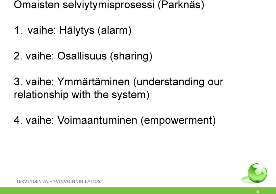 vaihe: Osallisuus (sharing) 3.