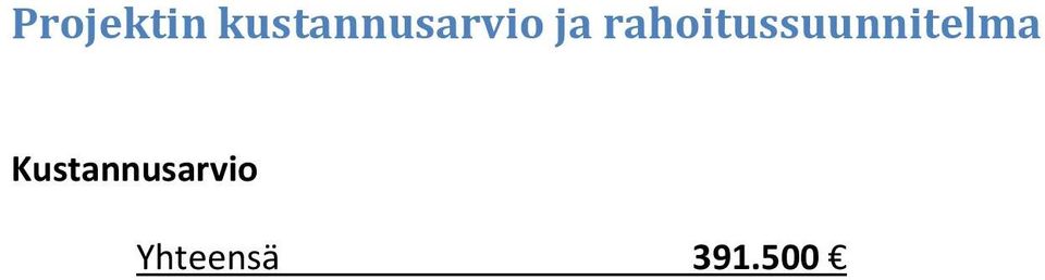 rahoitussuunnitelma