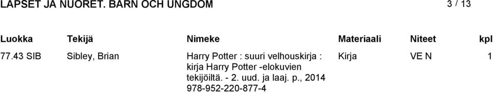 Harry Potter -elokuvien tekijöiltä.