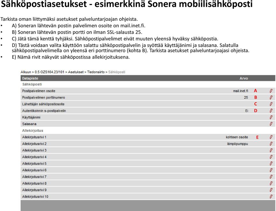 Sähköpostipalvelimet eivät muuten yleensä hyväksy sähköpostia.