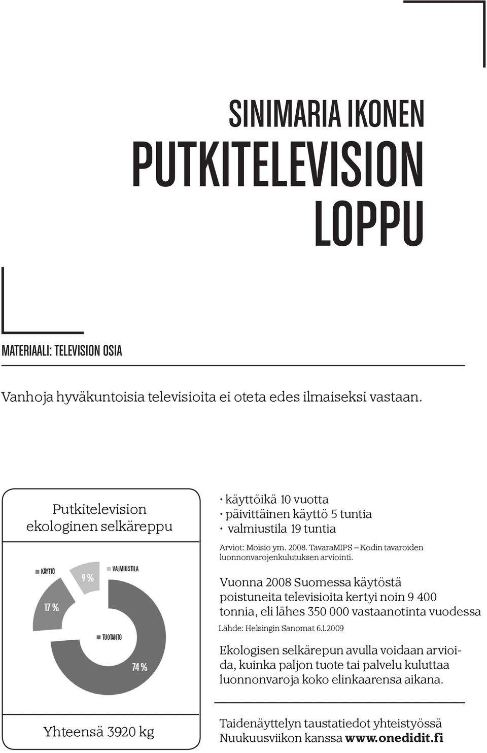 TavaraMIPS Kodin tavaroiden luonnonvarojenkulutuksen arviointi.