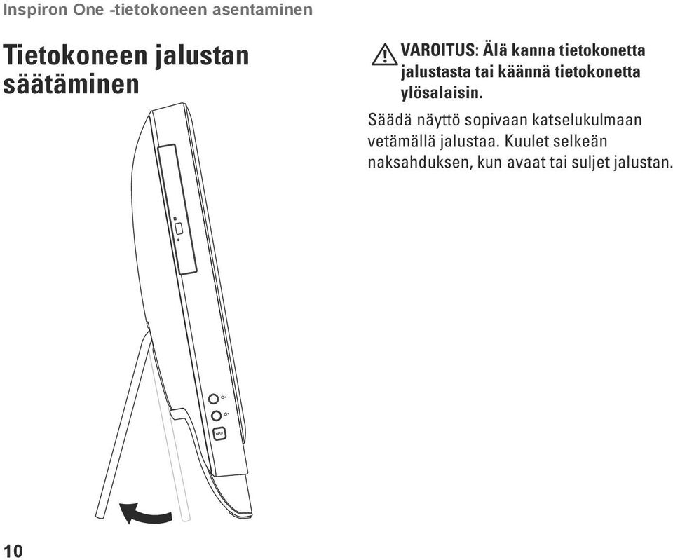 tietokonetta ylösalaisin.