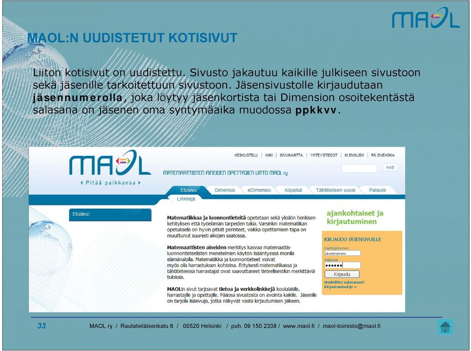 sivustoon.
