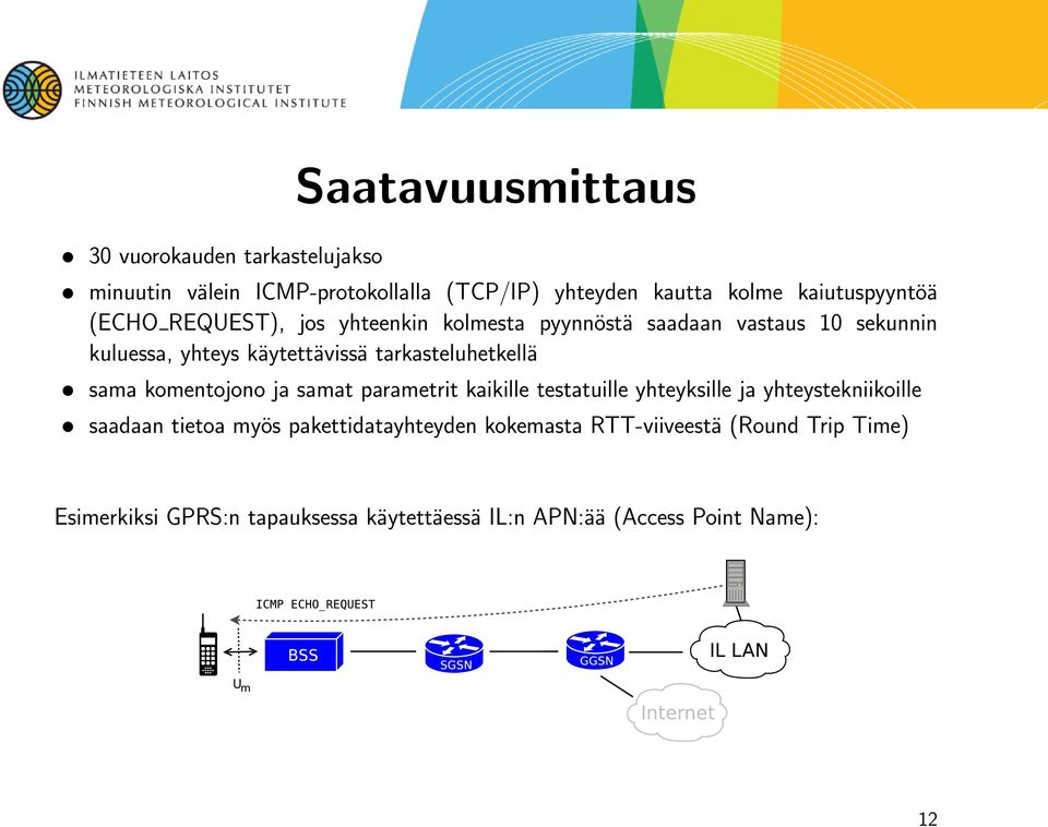 tarkasteluhetkellä sama komentojono ja samat parametrit kaikille testatuille yhteyksille ja yhteystekniikoille saadaan tietoa