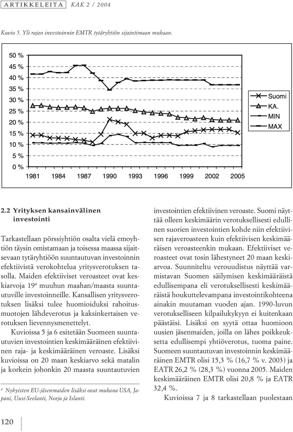 maassa sijaitsevaan tytäryhtiöön suuntautuvan investoinnin efektiivistä verokohtelua yritysverotuksen tasolla.