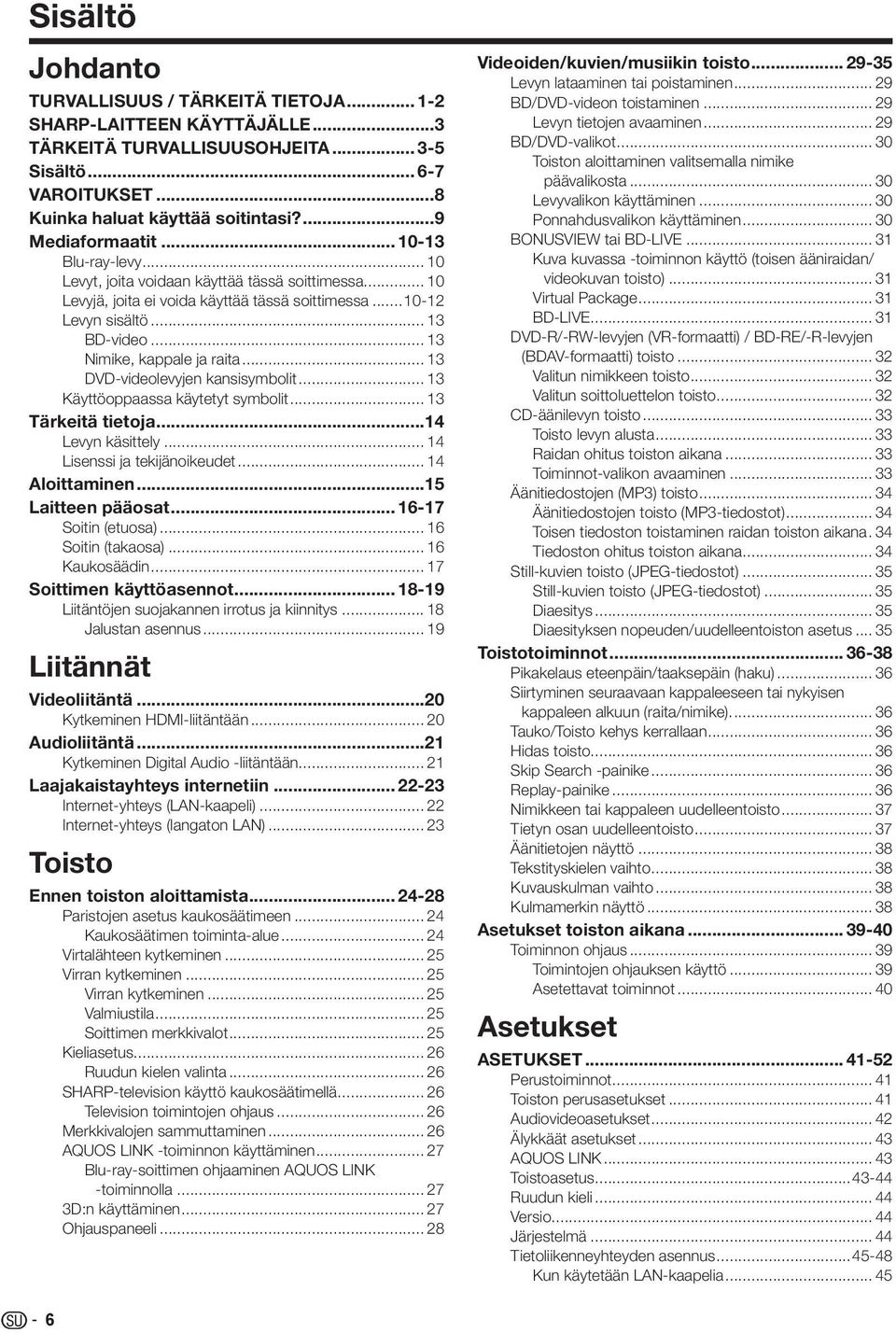 .. 13 Nimike, kappale ja raita... 13 DVD-videolevyjen kansisymbolit... 13 Käyttöoppaassa käytetyt symbolit... 13 Tärkeitä tietoja...14 Levyn käsittely... 14 Lisenssi ja tekijänoikeudet.