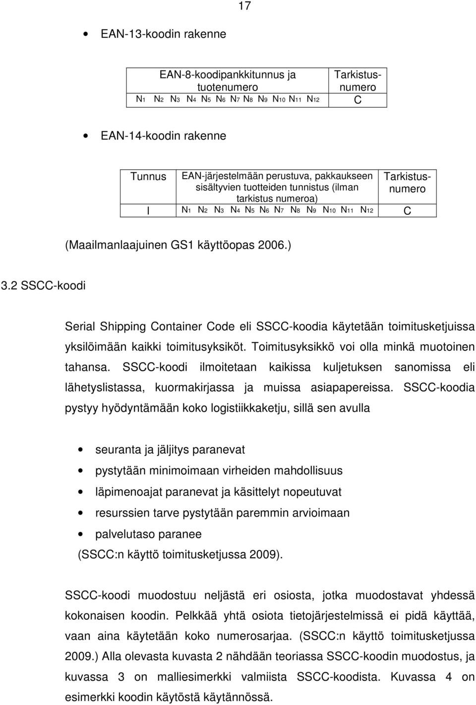 2 SSCC-koodi Serial Shipping Container Code eli SSCC-koodia käytetään toimitusketjuissa yksilöimään kaikki toimitusyksiköt. Toimitusyksikkö voi olla minkä muotoinen tahansa.