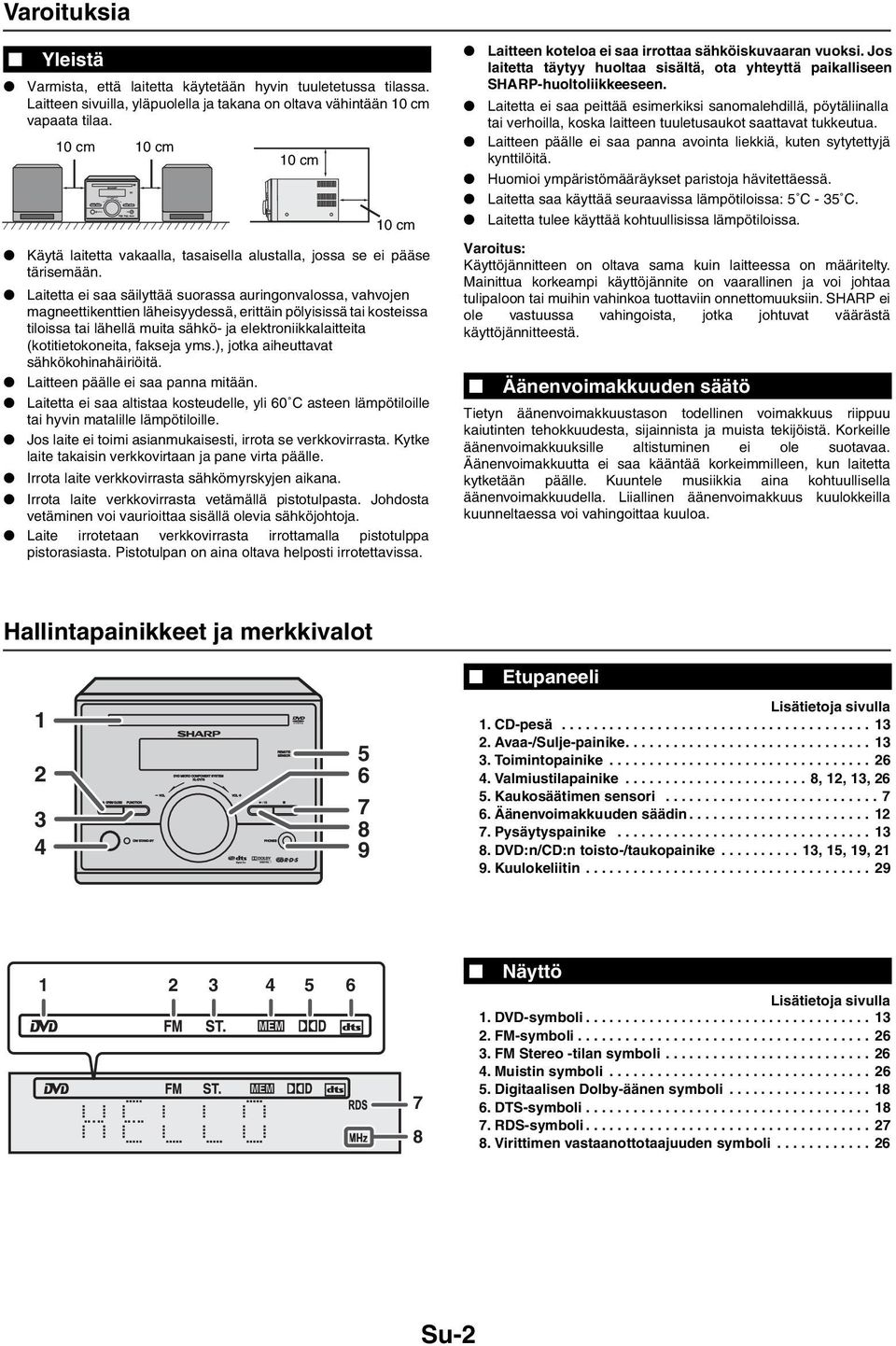 Laitetta ei saa säilyttää suorassa auringonvalossa, vahvojen magneettikenttien läheisyydessä, erittäin pölyisissä tai kosteissa tiloissa tai lähellä muita sähkö- ja elektroniikkalaitteita