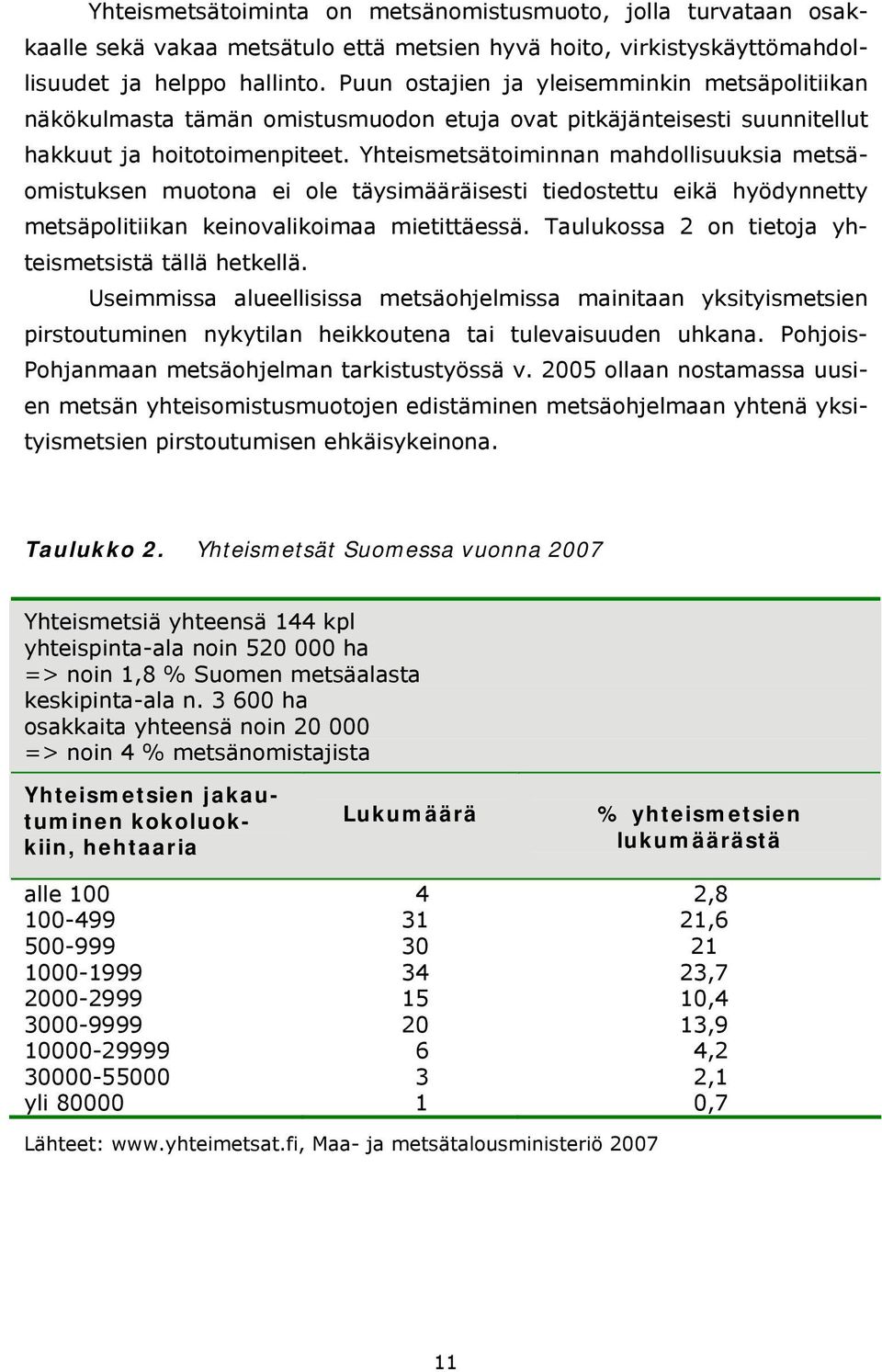 Yhteismetsätoiminnan mahdollisuuksia metsäomistuksen muotona ei ole täysimääräisesti tiedostettu eikä hyödynnetty metsäpolitiikan keinovalikoimaa mietittäessä.