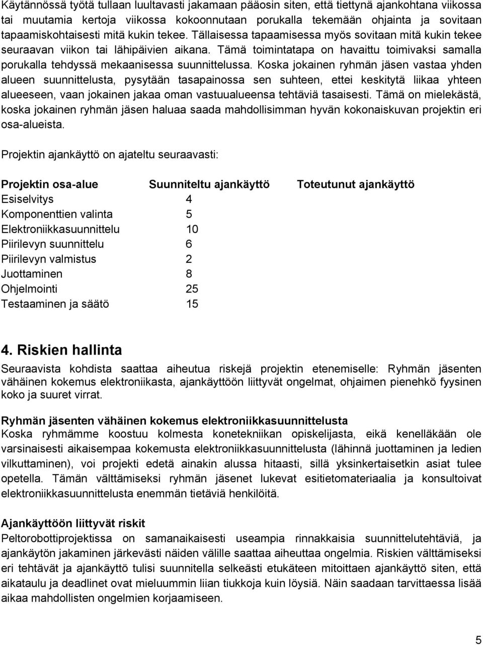 Tämä toimintatapa on havaittu toimivaksi samalla porukalla tehdyssä mekaanisessa suunnittelussa.