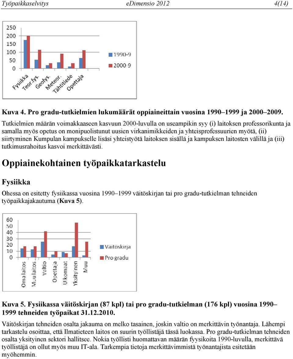 (ii) siirtyminen Kumpulan kampukselle lisäsi yhteistyötä laitoksen sisällä ja kampuksen laitosten välillä ja (iii) tutkimusrahoitus kasvoi merkittävästi.