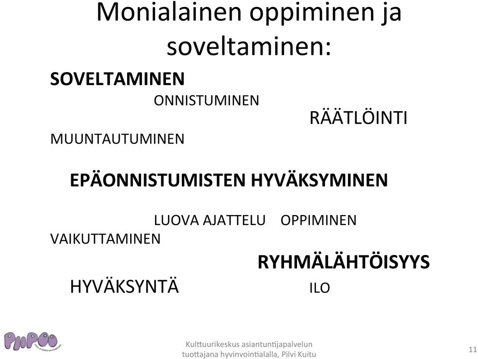 MUUNTAUTUMINEN EPÄONNISTUMISTEN HYVÄKSYMINEN