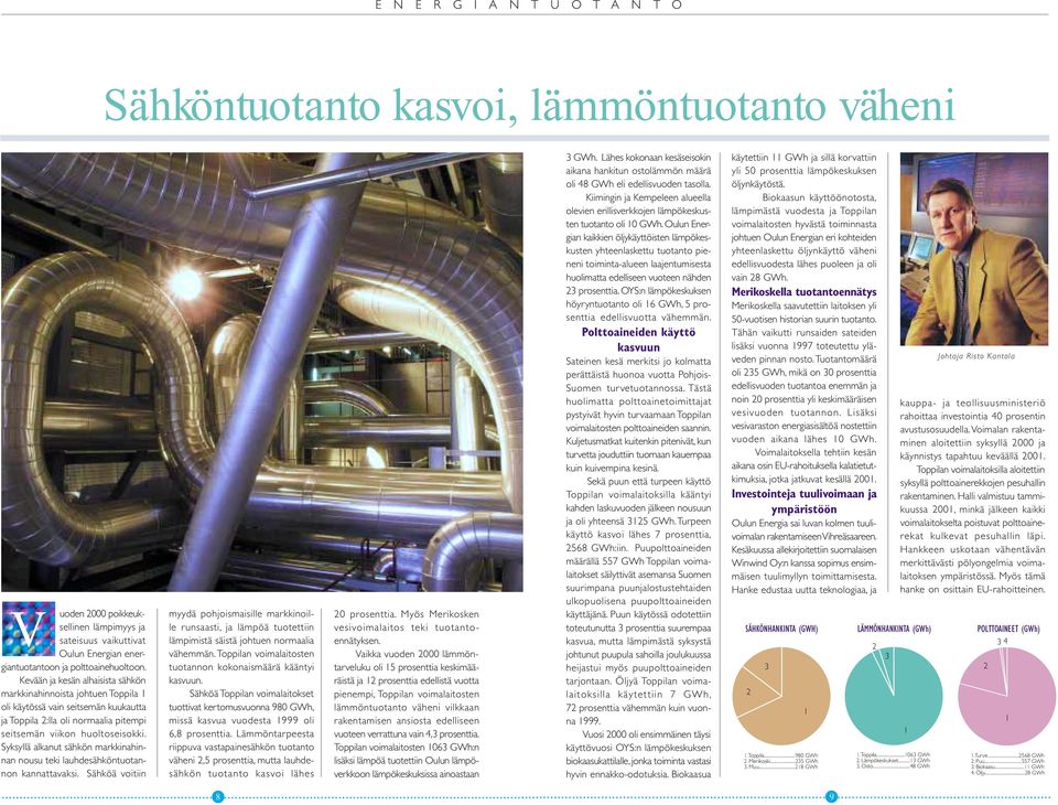 Syksyllä alkanut sähkön markkinahinnan nousu teki lauhdesähköntuotannon kannattavaksi.