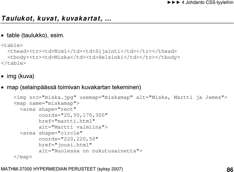 map (selainpäässä toimivan kuvakartan tekeminen) <img src="miska.