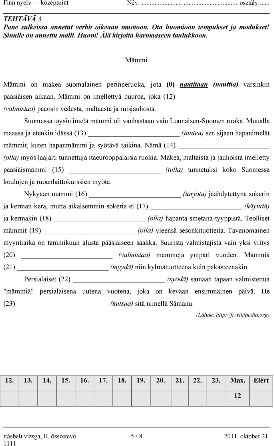 Suomessa täysin imelä mämmi oli vanhastaan vain Lounaisen-Suomen ruoka. Muualla maassa ja etenkin idässä (13) (tuntea) sen sijaan hapanimelät mämmit, kuten hapanmämmi ja syötävä taikina.