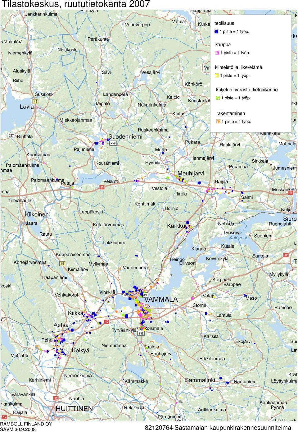 kuljetus, varasto, tietoliikenne 1 piste = 1 työp.