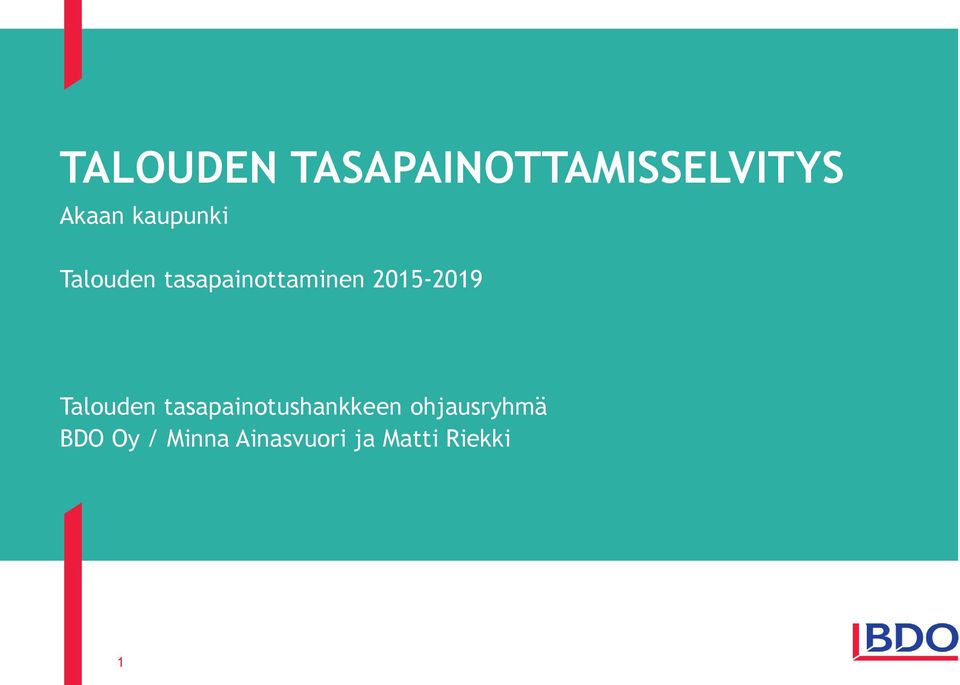 2015-2019 Talouden tasapainotushankkeen