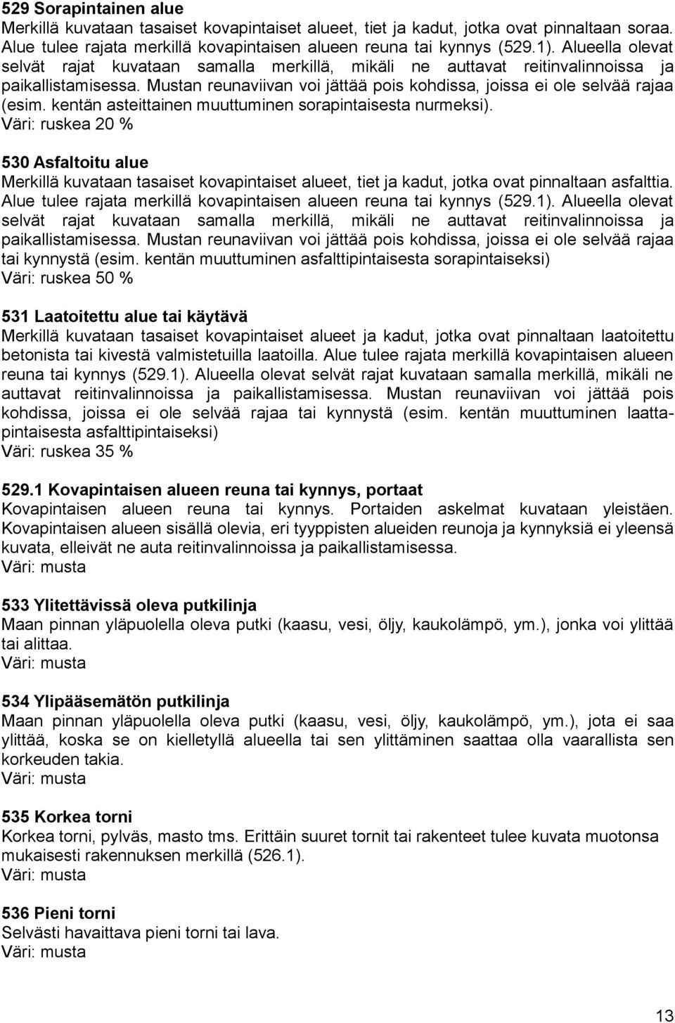 kentän asteittainen muuttuminen sorapintaisesta nurmeksi). 20 % 530 Asfaltoitu alue Merkillä kuvataan tasaiset kovapintaiset alueet, tiet ja kadut, jotka ovat pinnaltaan asfalttia.