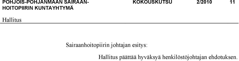 johtajan esitys: päättää