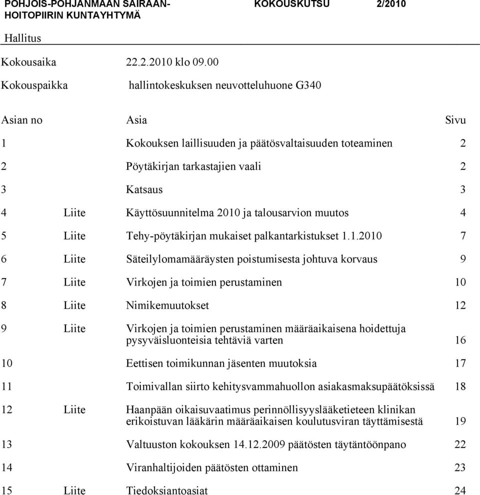 Käyttösuunnitelma 2010