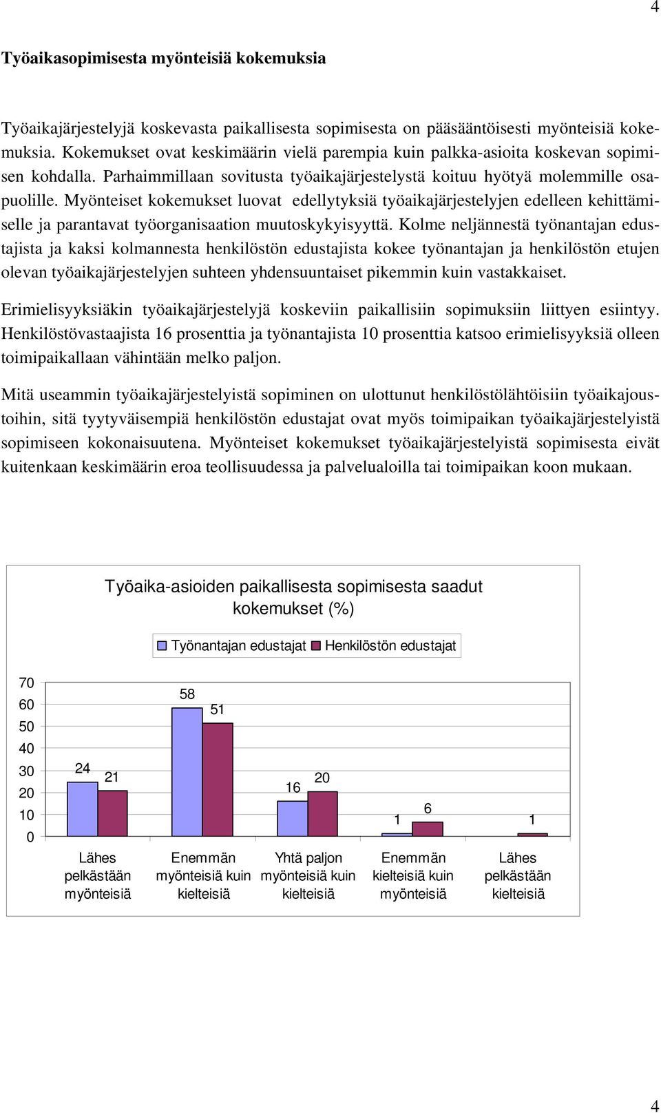 Myönteiset kokemukset luovat edellytyksiä työaikajärjestelyjen edelleen kehittämiselle ja parantavat työorganisaation muutoskykyisyyttä.