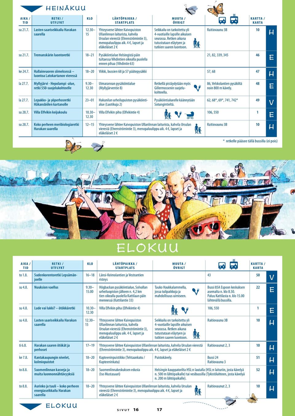 Retken aikana tutustutaan eläytyen ja tutkien saaren luontoon. 21, 82, 339, 345 46 18 20 iikki, bussien 68 ja 57 