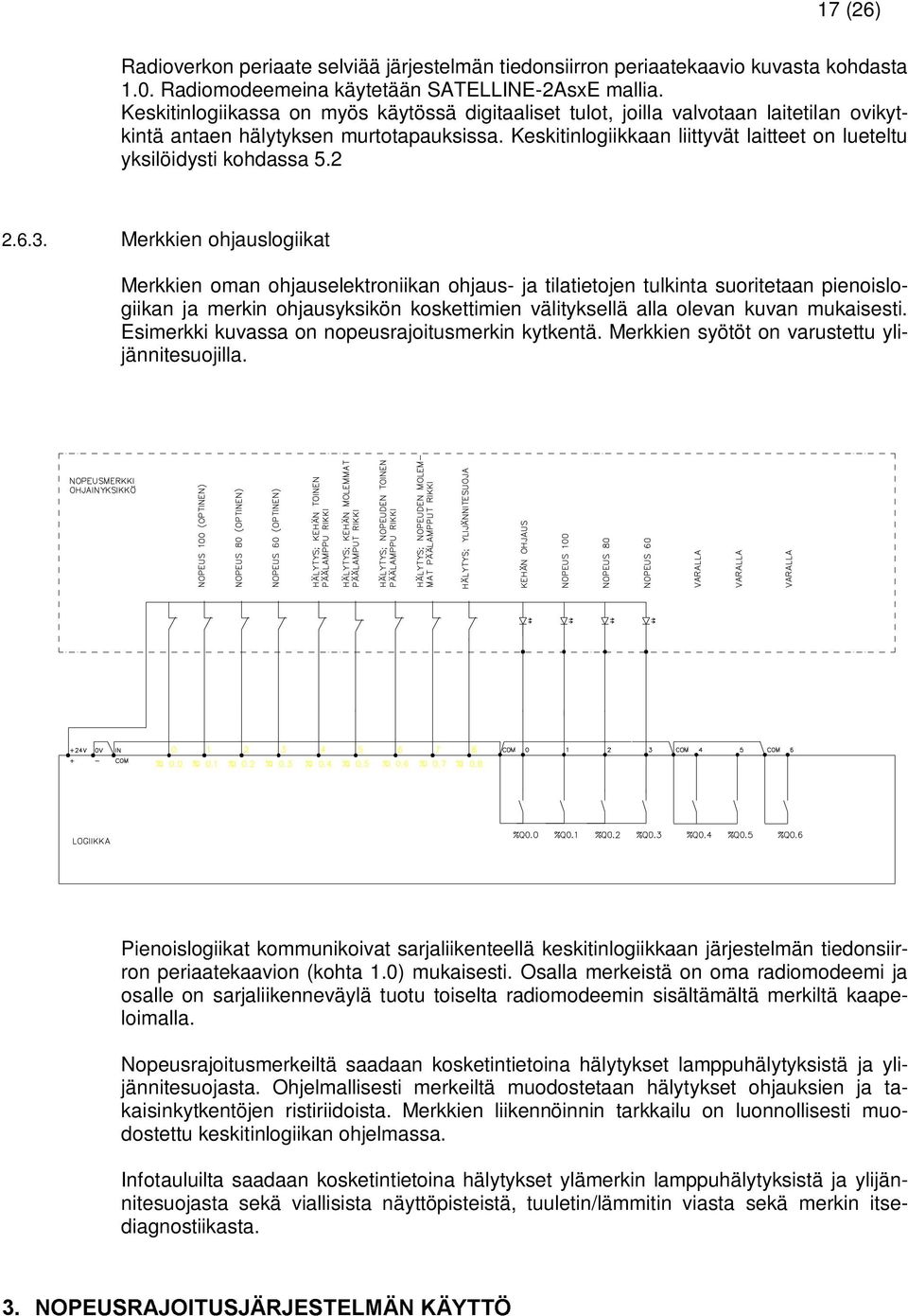 Keskitinlogiikkaan liittyvät laitteet on lueteltu yksilöidysti kohdassa 5.2 2.6.3.