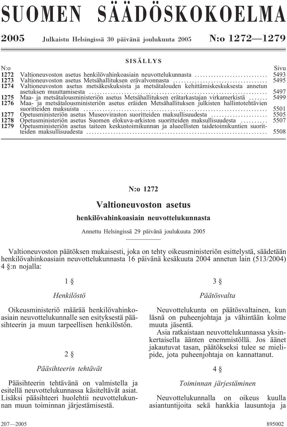 .. 5497 1275 Maa- ja metsätalousministeriön asetus Metsähallituksen erätarkastajan virkamerkistä.