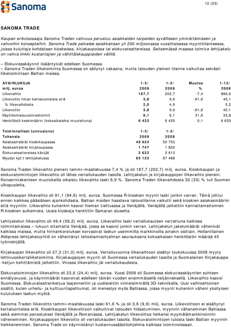 Seitsemässä maassa toimiva lehtijakelu on vahva linkki kustantajien ja vähittäiskauppiaiden välillä. Elokuvissakäynnit lisääntyivät edelleen Suomessa.