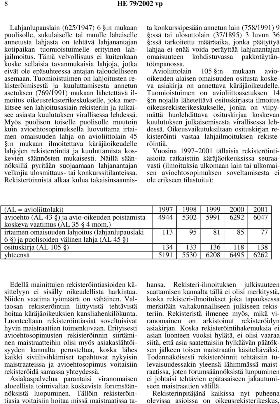 Tuomioistuimen on lahjoitusten rekisteröimisestä ja kuuluttamisesta annetun asetuksen (769/1991) mukaan lähetettävä ilmoitus oikeusrekisterikeskukselle, joka merkitsee sen lahjoitusasiain rekisteriin