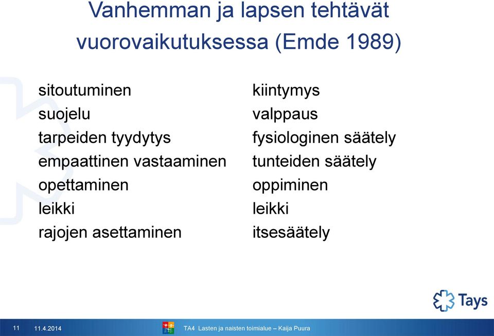 opettaminen leikki rajojen asettaminen kiintymys valppaus