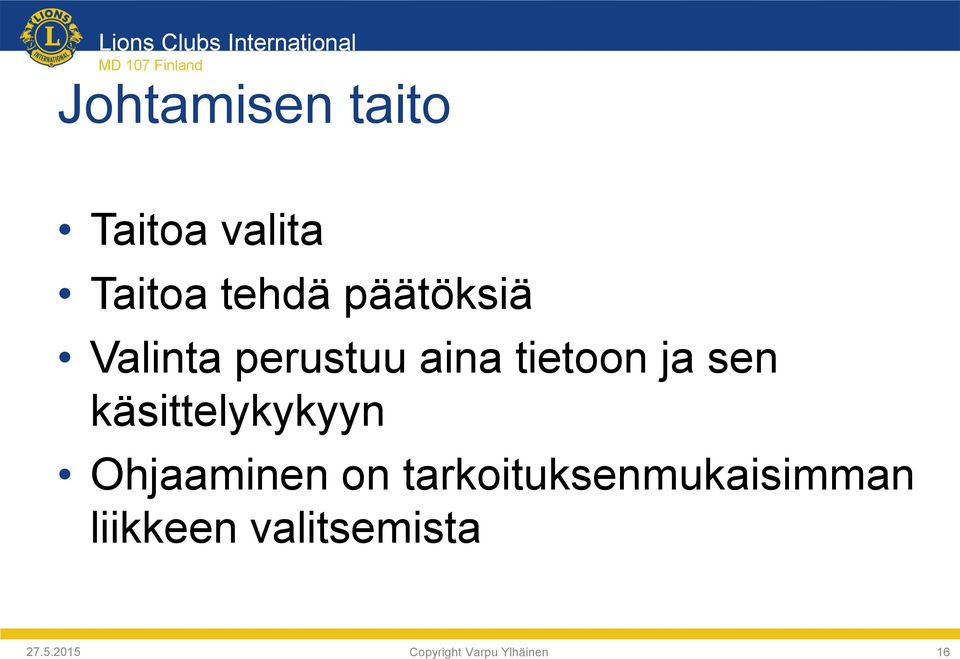 käsittelykykyyn Ohjaaminen on