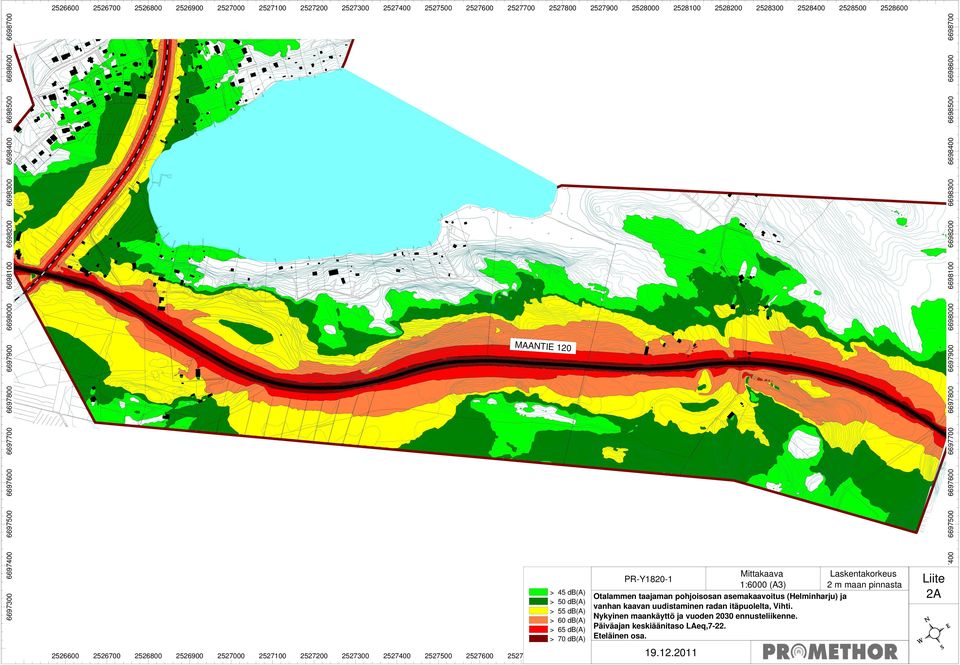 db(a) PR-Y1820-1 Mittakaava 1:6000 (A3) Otalammen taajaman pohjoisosan asemakaavoitus (Helminharju) ja vanhan kaavan uudistaminen radan itäpuolelta, Vihti.