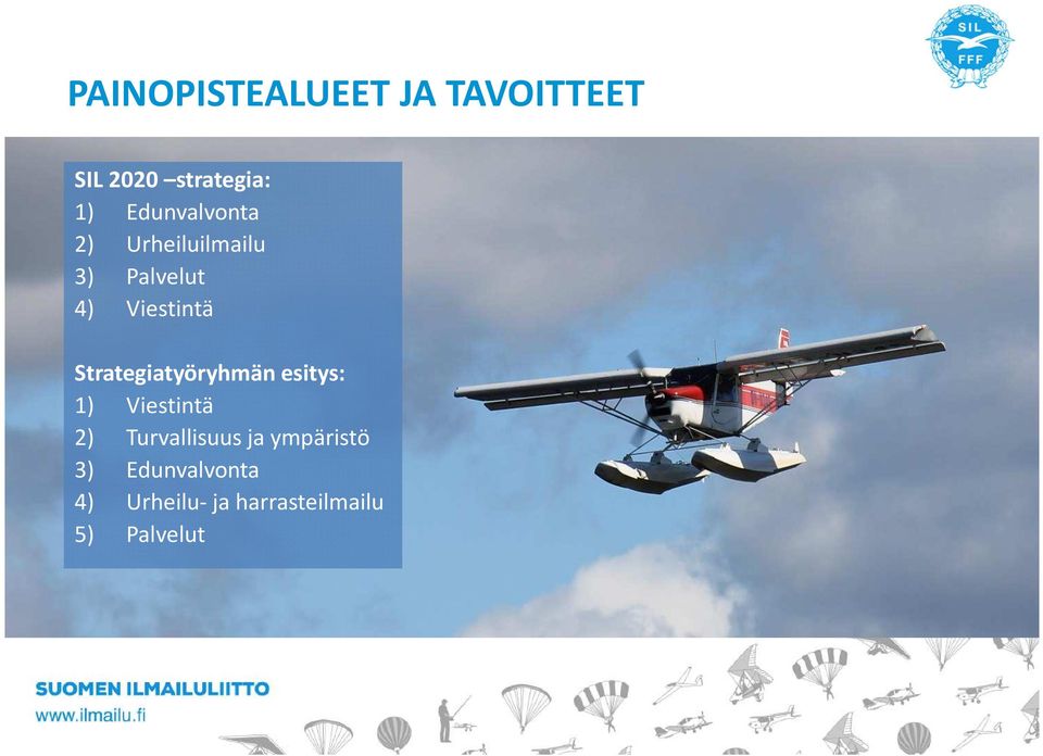 Strategiatyöryhmän esitys: 1) Viestintä 2) Turvallisuus ja