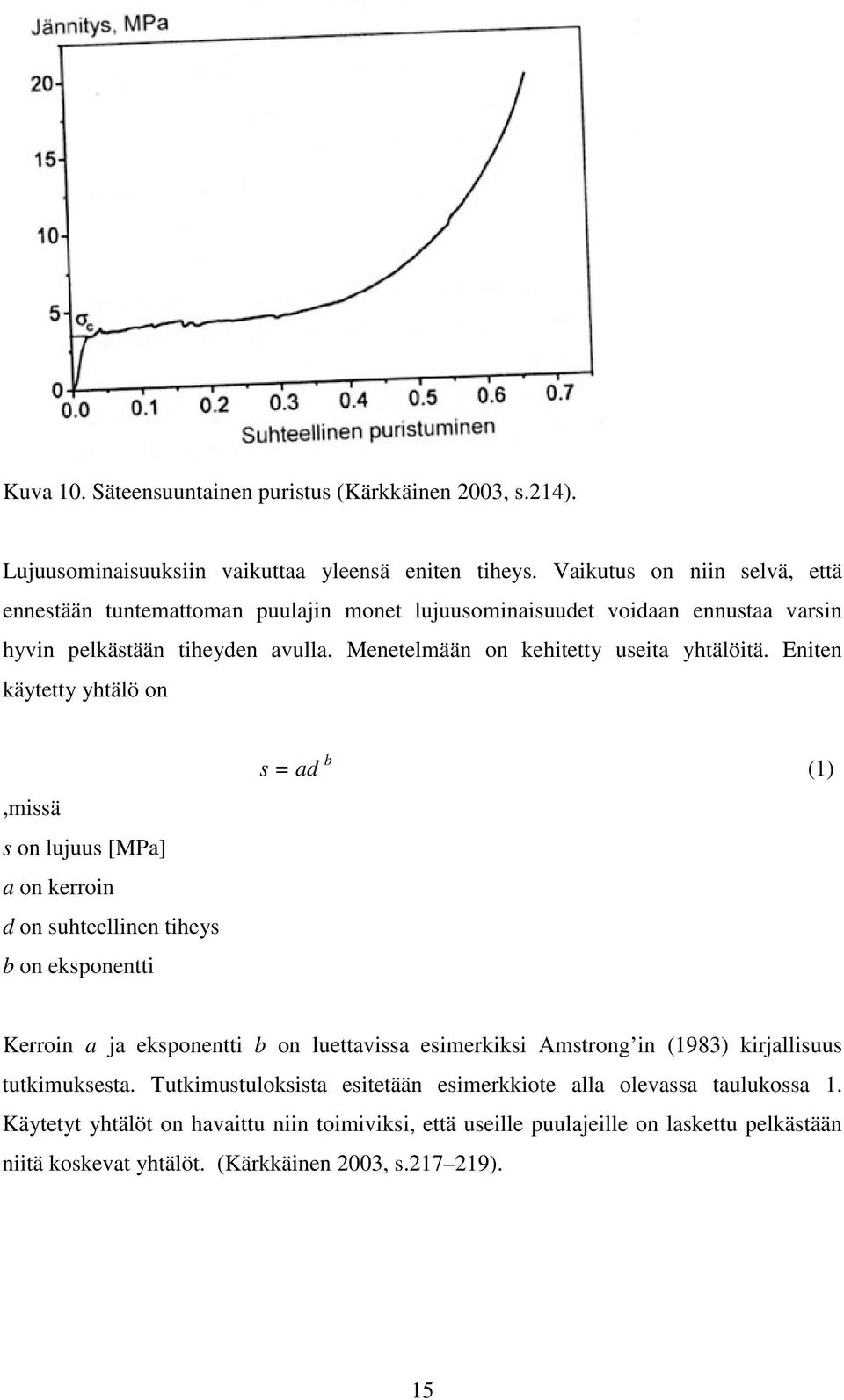 Menetelmään on kehitetty useita yhtälöitä.